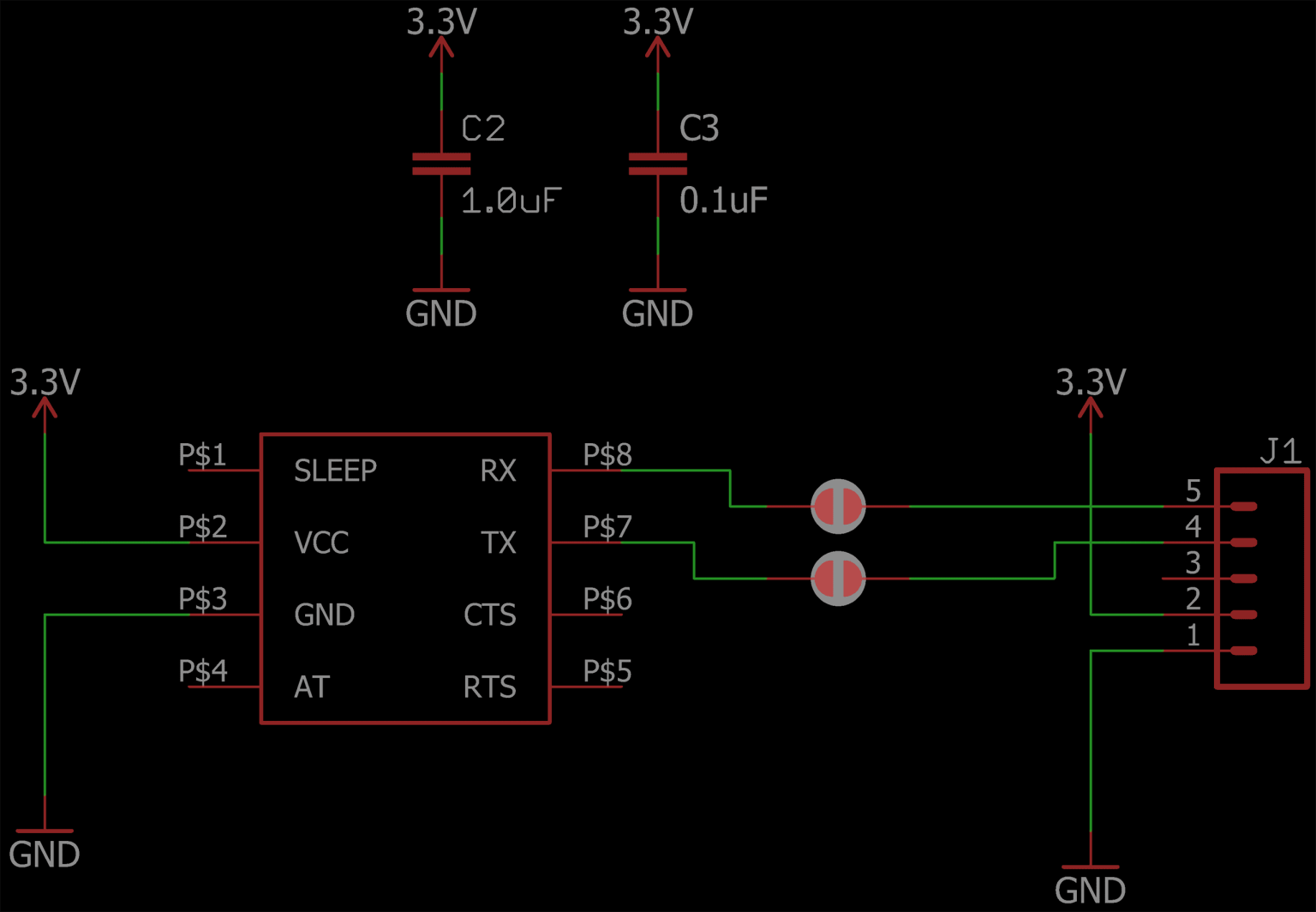 CH9141 Bluetooth LE Module Eagle PCB Schematic Layout
