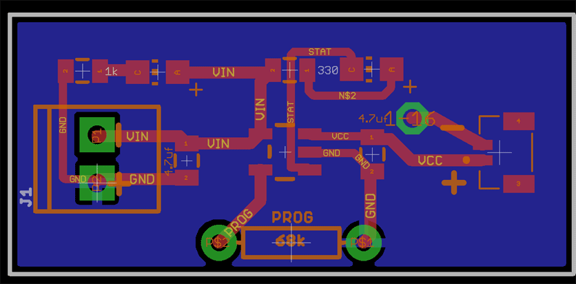 MCP73831 LiPo Battery Charger PC Board Eagle Layout